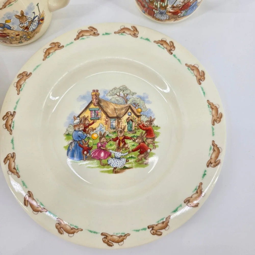 Royal Doulton Bunnykins Dinnerware Set Kids 4pc Bone‎ China Mugs Plate Bowl